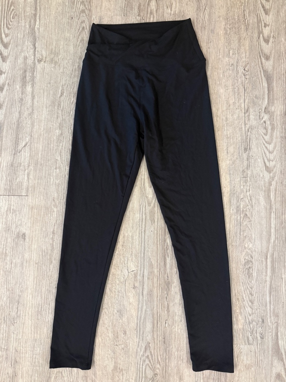 High-Waist Crossover Black Women's Leggings - Everyday Comfort